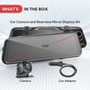 Pyle Dual Dash Cam Rearview Mirror, 1080p Full HD Front