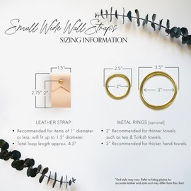 KEYAIIRA - Small Wide Leather Wall Hook, minimalist leather strap hanger for bath towel holder leather wall hook strap towel hook bathroom decor brass towel ring nordic home