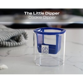 OHSO Little Cookie Dipper - 8 Oz Glass Dunker, 4 Milk Levels, Dunk 2 Cookies, Hands Free Dip