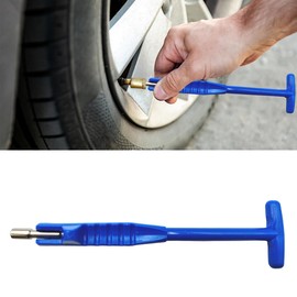 DUSCOKE Car Tire Valve Stem Puller/Installer Tool with T Handle, No Scratch Wheel Valve Stem Remover Extender Adapter Replacement, Auto Tire Valve Stem Removal & Installation Repair Tool (T-Blue)