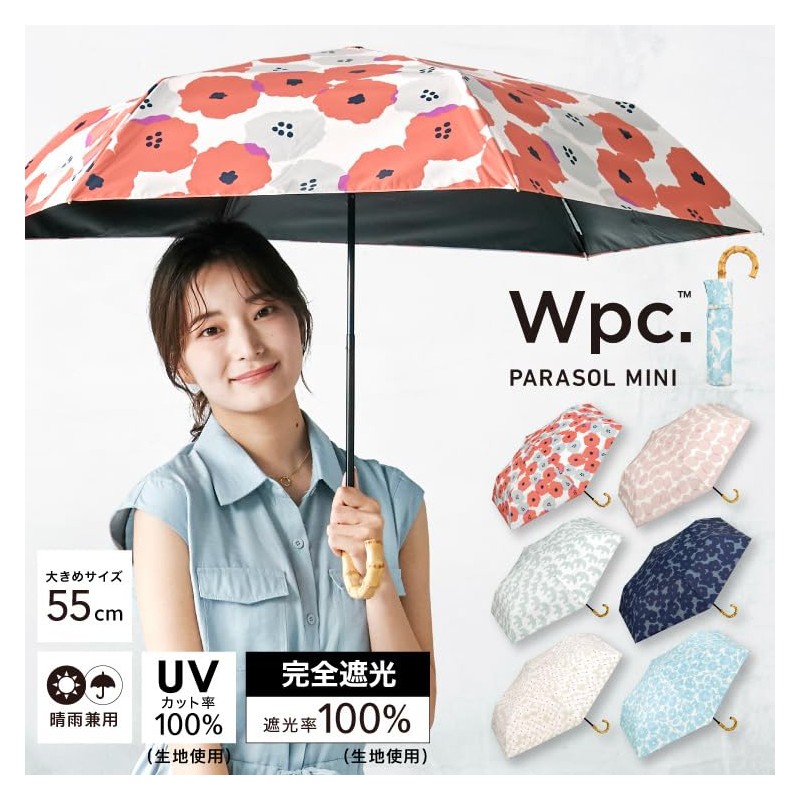 Wpc. PPAM-288-102 Parasol Folding Umbrella, Light Shielding Patterns Print, Mini