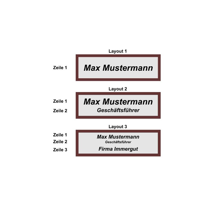LINLAY Intarsien & Gravuren Walnut / Ash Table Name Plate
