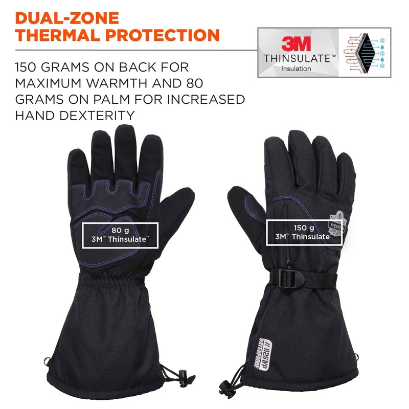 Ergodyne ProFlex 825WP Winter Work Gloves with Removeable Waterproof Shell