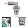 Jienk 2Pcs 304 Stainless Steel Bulkhead Elbow 1/4" x 1/4"