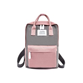 NICOLE & DORIS Backpack for Women Handbags Casual Waterproof Backpack Girls School Backpack for Laptop, Grey / pink, Rucksack