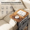 HLDIRECT C Shaped End Table with Charging Station, Couch Side