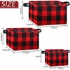 Boao 6 Pcs Buffalo Plaid Basket Square Storage Basket Buffalo