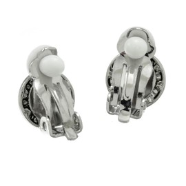 PammyJ CLIP-ON 11mm Round Crystal Earrings (Clear)