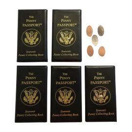 5 Penny Passport Souvenir Elongated Coin Albums With Free Pressed Pennies