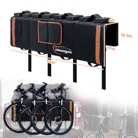 Tailgate Pad for Mountain Bike - Umaogus 51 Inch Thickened Grooves Truck Tailgate Bike Pad with Reflective Strips and 2 Tool Pocket for Transporting Mountain Bikes