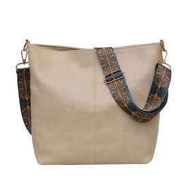 Namenand Shoulder Bag Women's Large Leather Crossbody Bag Women's Modern Bags with Wide Strap Leather Hobo Bag Shopper Bag with Removable Shoulder Strap for Everyday, Office, School Trip and Shopping,