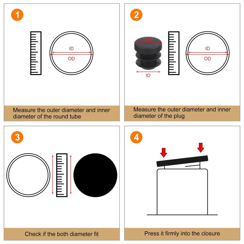 QUARKZMAN 2 Pieces Round Pipe Plugs, Black Lamellar Plugs, 100mm