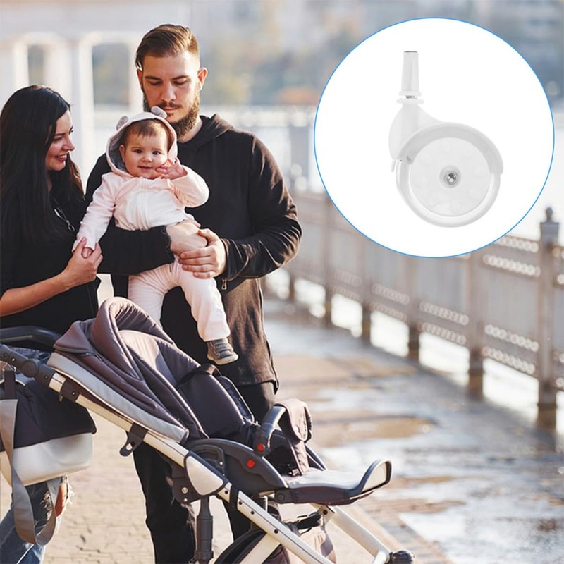 Abaodam 2pcs Walker Wheel Replacement Mobile Stroller Accessory Smooth Rolling