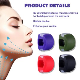 JYNVO 4-teiliger Kiefertrainer, Kieferübung, Kiefer-Gesichtsgymnastikball, Doppelkinn-Übungsgerät, hilft bei der Stärkung der Kieferlinie, Kieferübungsgerät für Männer und Frauen