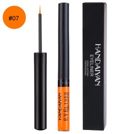 Coloured Eyeliner, Matte Liquid Eyeliner, Orange Eyeliner Long-Lasting Waterproof Liquid Eye Liner, Highly-Pigmented Colourful Eyeliner for Eye Makeup Tools, Black, White, Purple, Brown(Only Orange)