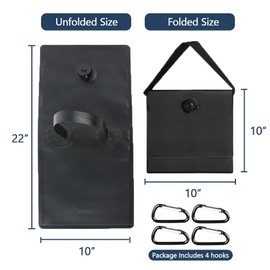 Boat Cover Water Bag with Hook, Marine Mooring Hanging Pouch Kit Boat Accessories, Windproof Winterizing Weight Waterbags, Each 17 lbs Capacity, Black, 8 PCS