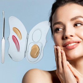 Cream Makeup Palette - Acrylic Transparent Foundation Palette - Reusable Foundation Palette, Portable Makeup Palette for Makeup Artist, Beginner