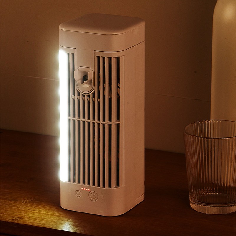 Desk Night Light Fan Power Adjustable Space Saving Quiet Multifunctional