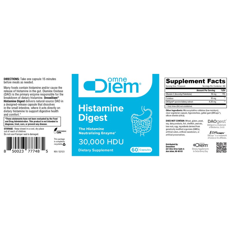 Omne Diem - Histamine Digest DAO 30,000 HDU 60 Caps