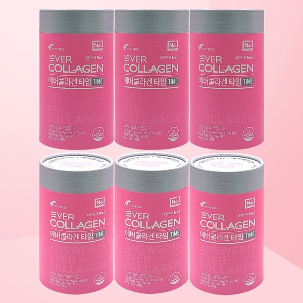 Ever Collagen Nutri Kim Sarang Ever Collagen Time Low Molecular Collagen 30 sachets, 6 packs / 에버콜라겐 뉴트리 김사랑 에버콜라겐 타임 저분자콜라겐 30포 6통