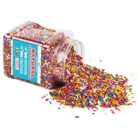 A Great Surprise Dye Free Rainbow Sprinkles - 1.5 Pounds - All Natural - Vegan Sprinkles for Baking, Ice Cream, Cookies, Cupcakes