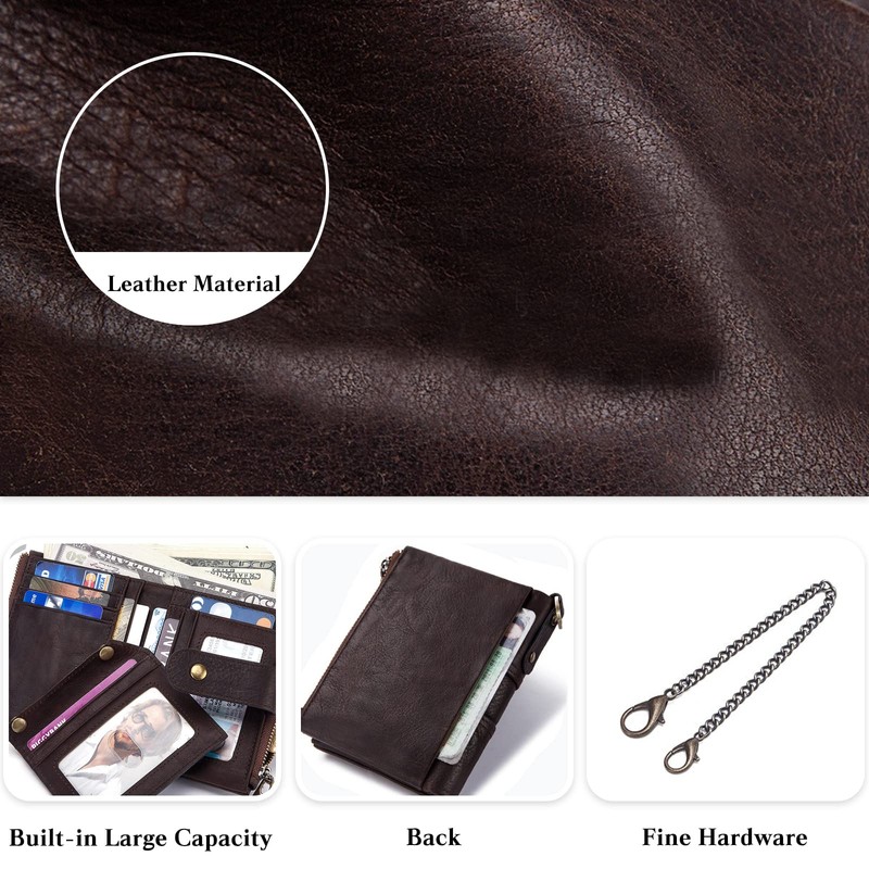 PORRASSO Leather Wallet RFID Protection Women's Wallet Credit Card Holder