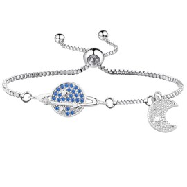 OKEYCH Singer Inspired Bracelet Singer Fan Gift Love You Jewelry for Girlfriend Mom Wife Family Friend (moon and saturn br)