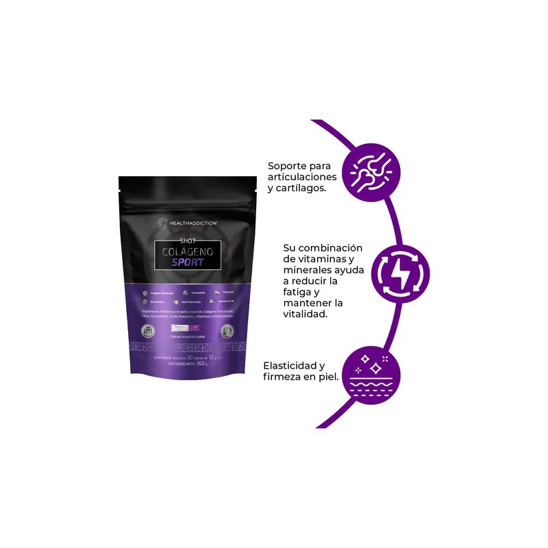 Shot Colágeno Sport Suplemento Healthaddiction Efervescente