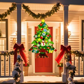 Montessori Felt Christmas Tree for Toddlers, Montessori Christmas Tree, FeltChristmas Tree Ornaments,FeltChristmas Tree for Kids Wall with Lights