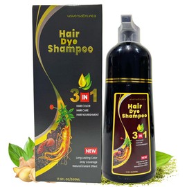 1pza - Shampoo Tinte Instantáneo Orgánico Natural Cubre Canas Cambia Color Cabello Shampoo Extractos Naturales Sin Químicos (Café oscuro)