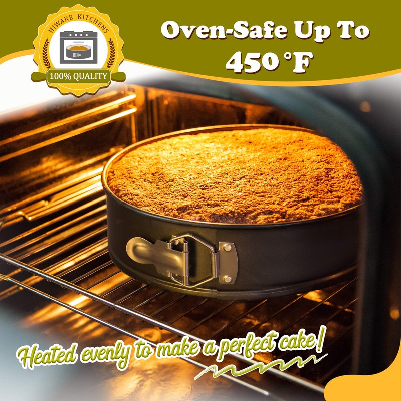 HIWARE 10 Inch Non-stick Springform Pan with Removable Bottom/Leakproof Cheesecake