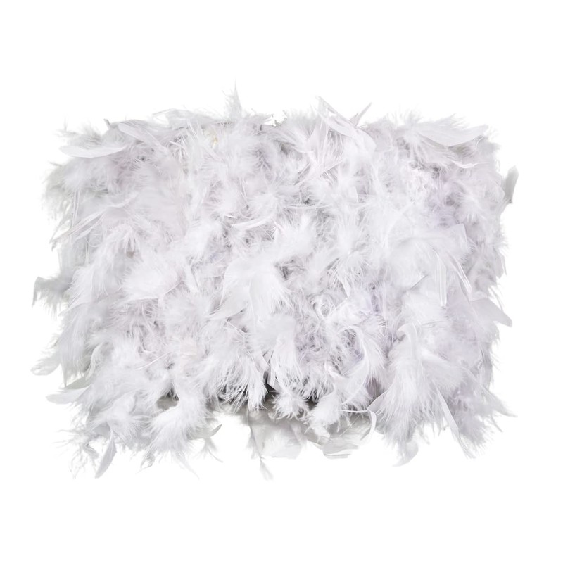 Modern Designer 100% Real Grey Feather Drum Lamp Shade with