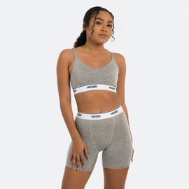 Woxer Womens Boxers - Baller 5" High Waisted Boy Shorts Underwear for Women - Boxers for Women, Womens Boxer Briefs Heather Grey