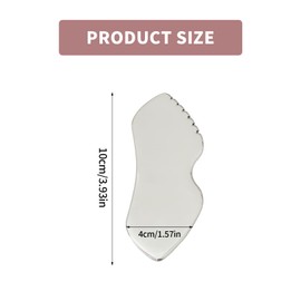 Gua Sha Stone Stainless Steel, Metal Gua Sha Scraper with Teeth, Guasha Scraping Massage Tool for Face Eyes Neck Body, Body Gua Sha Face Scraper, Beauty Tool for Skin Care Gift (Silver)