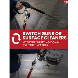 WOJET Ball Valve Pressure Washer, Industrial-Grade DN10 Shutoff Ball Valve, Quick Switching Between Surface Cleaner/Gun, 3/8" Quick-Connect, Stainless Steel, 5000PSI for Pressure Washing, Soft Washing