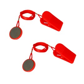 Leoriaie 2pcs Universal Treadmill Magnet Safety Key, Magnetic Safety Switch Round Treadmill Safety Key Replacement for Most Treadmills Running Machines, Running Machine Accessories(Red)