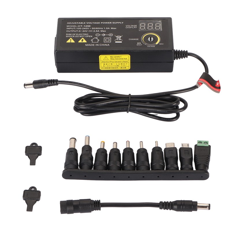 60W Universal Power Supply Adjustable DC 5V‑24V Variable Switching AC/DC