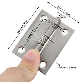 MTQY Spring Hinge 4PCS 50mm/2inch 304 Stainless Steel Self-Closing Door Hinges with 16PCS Screws Self Closing Hinges