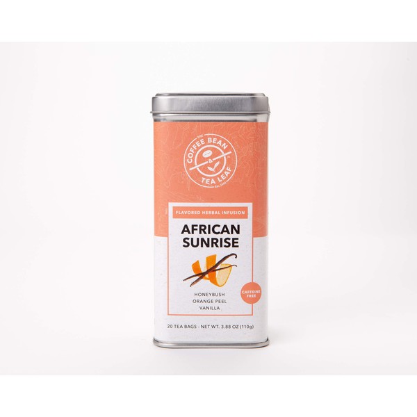 The Coffee Bean & Tea Leaf African Sunrise Herbal Tea, Honeybush, Naturally Caffeine-Free, Whole Leaf Tea Bags, 20 Count