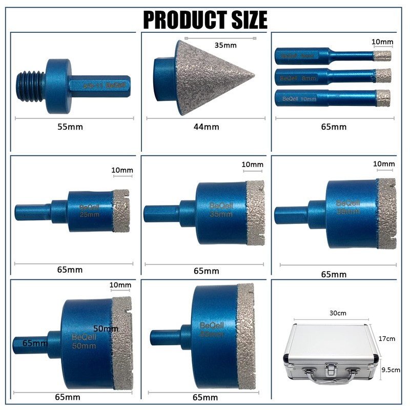 Diamond Hole Saw Kit Triangle Shank Diamond Core Drill Bit