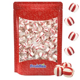 Fruidles Peppermint Puff Candy 110 Pieces, 1 Pound, After Dinner Mints, Buttermints, Fat-Free, Individually Wrapped