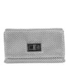 Jessica McClintock Women's Trina Mesh Clutch, Silver, One Size