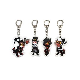 EBTY DREAMS Inc. - Set of 4 Helluva Boss Acrylic Keychain Blitzo, Moxxie, Stolas, Millie v4