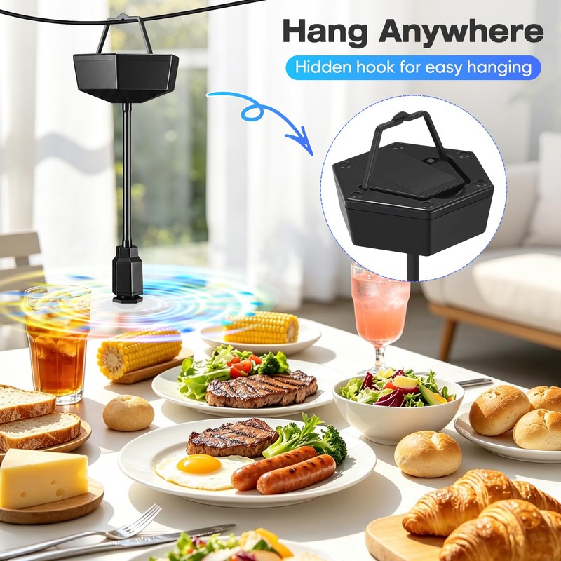 VEUIEIZT Fly Fans for Tables, Tabletop Food Fan, Fly Fan