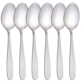 Dinner Forks, Spoons & Dinner knives Set, Food Grade Stainless Steel Silverware Set, Mirror Polished, Dishwasher Safe Flatware Set (6-Pcs, Dinner Spoons)