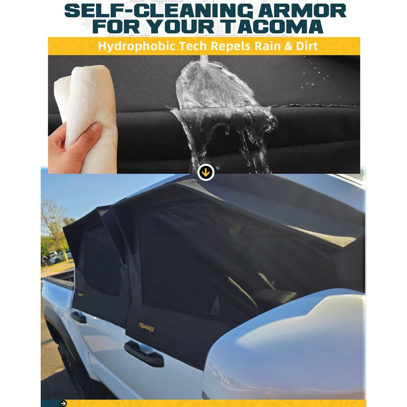 Trumgeta 4-in-1 Front Window Sun Shades Fit for Toyota Tacoma
