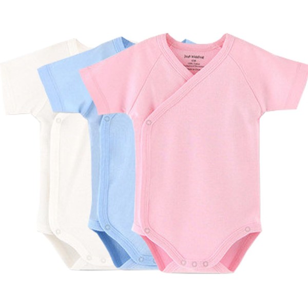 Baby Boys Girls Short Sleeves Kimono Clothes Cotton Baby Side-Snap