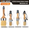 HANJKINZ Chalk and Wax Paint Brush 4Pcs Set, Chalk Paint