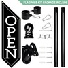 Open Flag with Pole Kit – 42x12 Inch Vertical Double-Sided