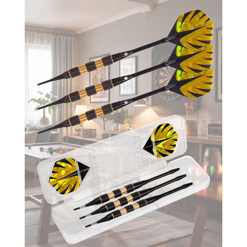 Yirinatek Precision Darts with Storage Box, 6 High-Quality Darts with